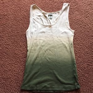 Tan to green ombré tan top from Route 66